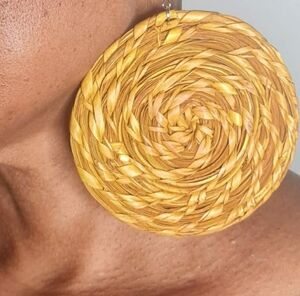 Natural Woven raffia Earrings
